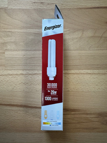 Energizer 9W=26W LED PLD (PL-C) G24Q 4Pin 1300lm 4000K (Cool White) - S30426 - LED Retro