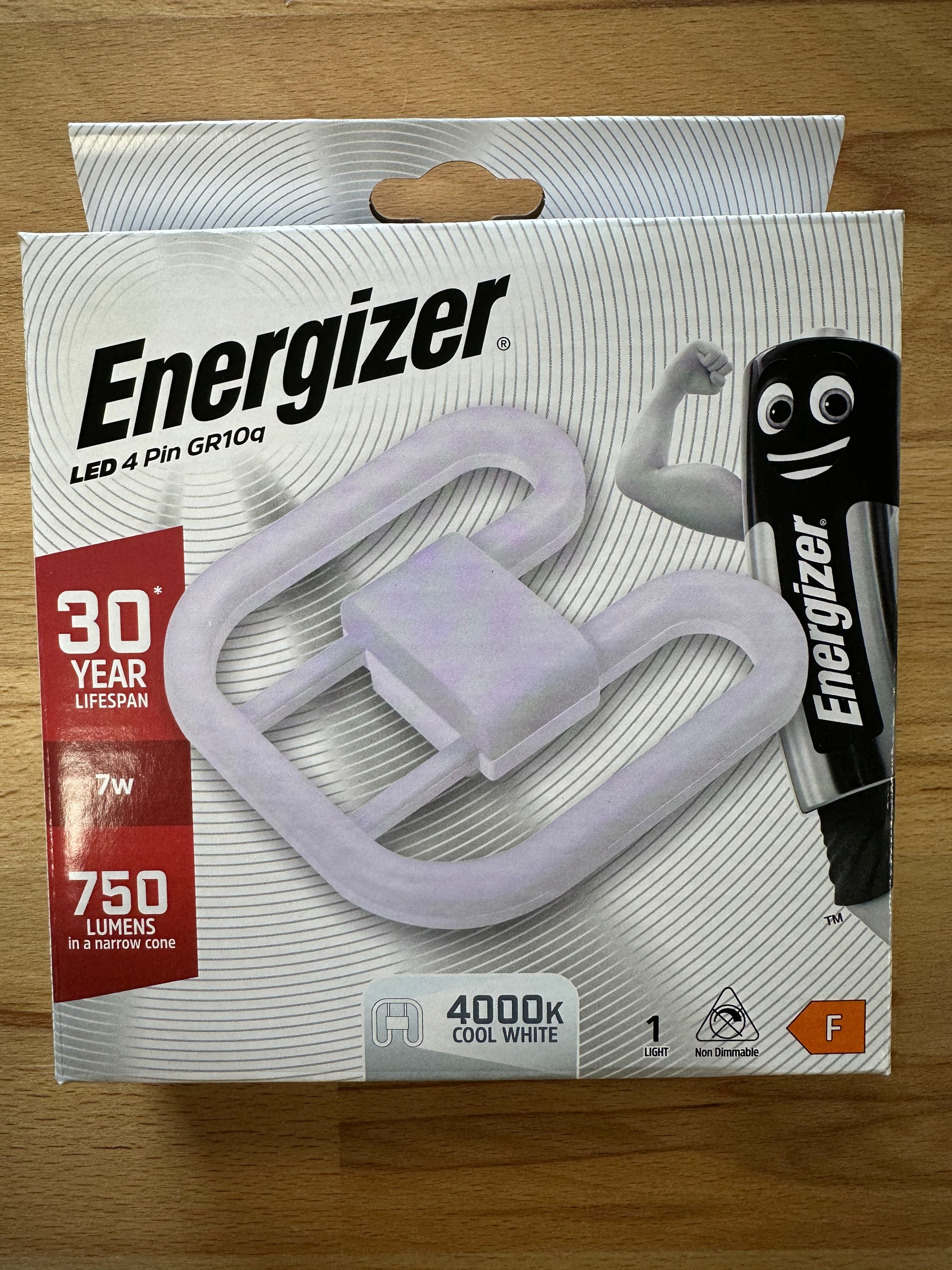 Energizer 7W=16W 2D LED GR10q 4 Pin 750lm 4000K (Cool White) S30625 - LED Retro