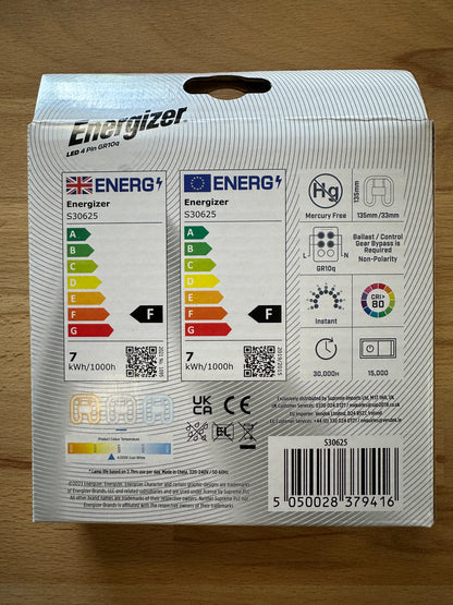 Energizer 7W=16W 2D LED GR10q 4 Pin 750lm 4000K (Cool White) S30625 - LED Retro
