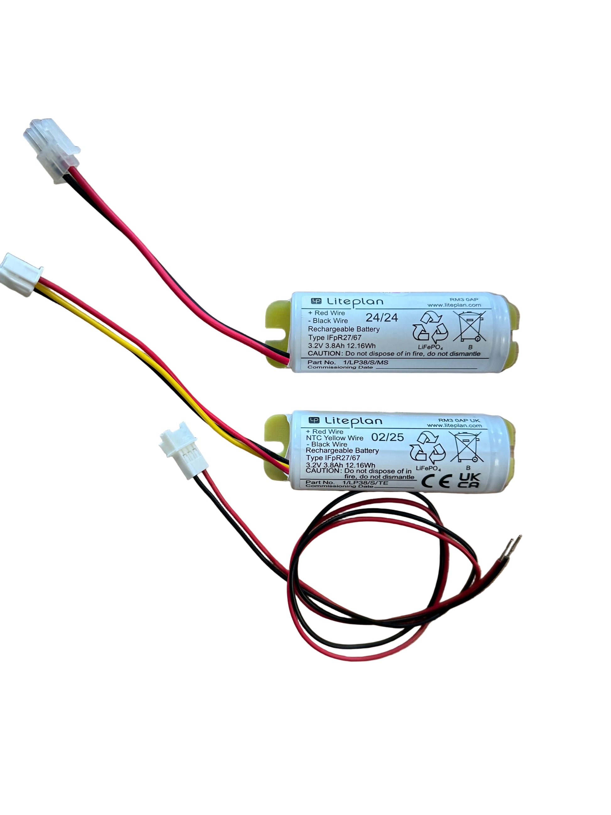 Liteplan 1/LP38/S/MS 3.2V 3.8Ah LiFePO4 Battery in a Stick Formation With Mounting Plate and Molex Socket - LED Retro