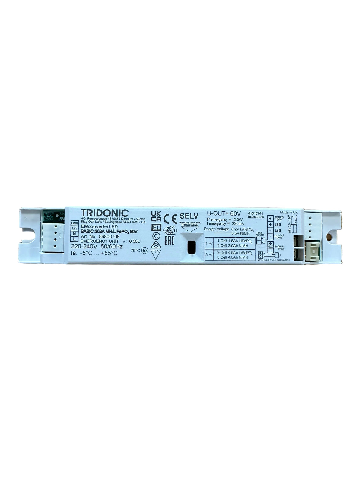 Tridonic 89800708 EMconverterLED BASIC 202A MH/LiFePO4 50V - LED Retro