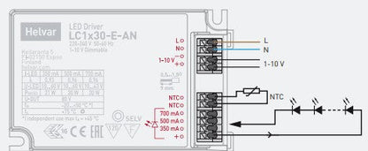 Helvar LC1X30-E-AN 30W 1-10V Dimmable LED Driver - LED Retro