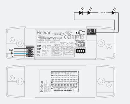 Helvar LC38MINI-DA-300-1050-SR 16-38W 300-1050mA DALI LED Driver - LED Retro