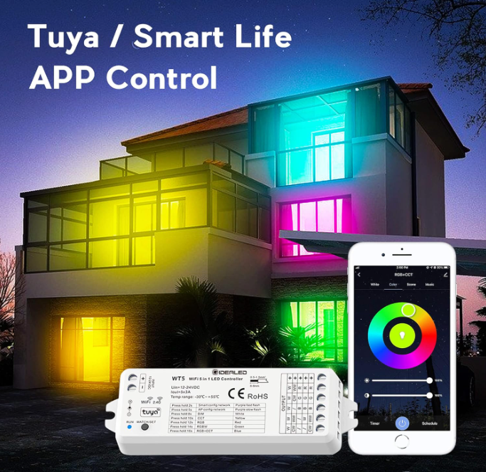 Skydance WT5 Smart Wireless 5 in 1 WiFi LED Controller, APP/Voice Control - LED Retro