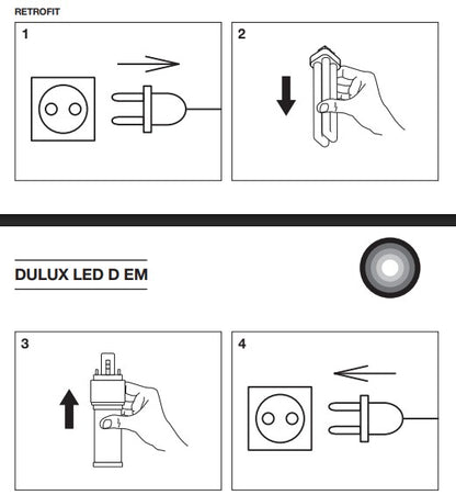 Ledvance DULUX LED EM AC Mains V CFL 2 Pin Replacement Lamps wiring - LED Retro