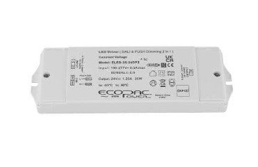 ECOPAC ELED-30-24DP2 30W 24V 1.25A DALI2 & Push Dimmable LED Driver - LED Retro