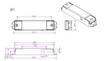 ECOPAC ELED-10P-C100/450T 10W 100-450mA (Dip-Switch)Triac Dimmable LED Driver - LED Retro
