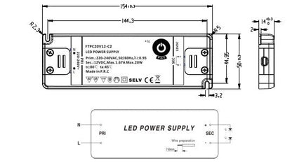 POS Power FTPC20V24-C2 20W 24V/0.83A LED Power Supply - LED Retro