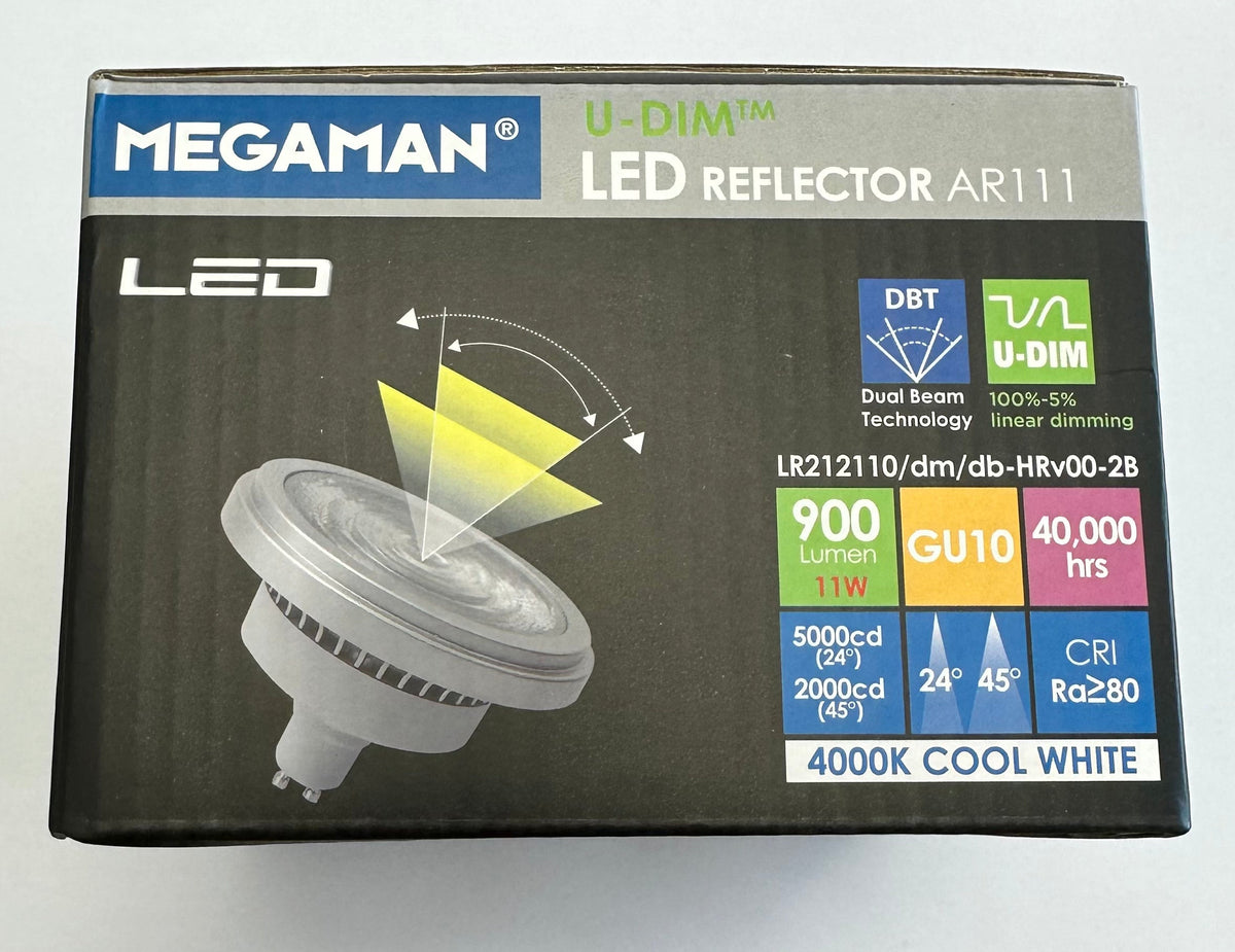 Megaman 11W AR111 Dimming GU10 Dual Beam 24°/45° Professional LED 4000K - 142626 - LED Retro