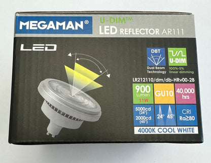 Megaman 11W AR111 Dimming GU10 Dual Beam 24°/45° Professional LED 4000K - 142626 - LED Retro