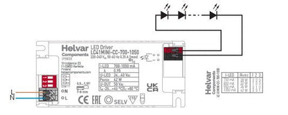 Helvar LC41MINI-CC-700-1050 - 5958005 - LED Retro