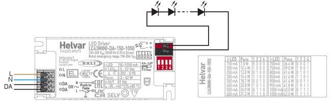 Helvar LC43MINI-DA-150-1050 - 5944095 DALI-2 LED Driver - LED Retro