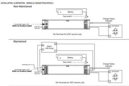One-Lux OL55/3W/M3/LFP/SS/DST 12-55V 3W DALI/Self-Test LED EM Kit c/w 3.2V 4.4Ah LiFePO4 Battery - LED Retro