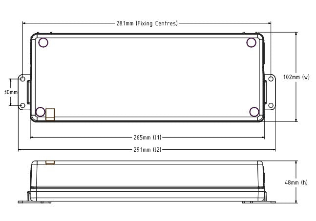 Luxe Mesh - One-Lux RBC55/3W/M3/LFP/5A IP65 Remote Emergency Box 9-55V 5A Relay - LED Retro