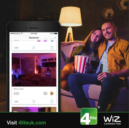 4Lite WiZ Connected Smart LED WiFi Bulb GLS Warm White - BC (B22) - 4L1-8001 - LED Retro